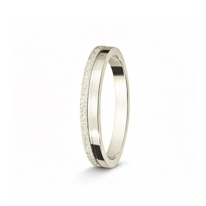 ALIANÇA DE PRATA 925 A 950 3,0MM FRISO CENTRAL C/ LADO DIAMANTADO