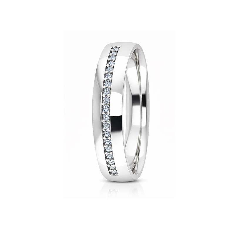 ALIANÇA DE PRATA 925 A 950 3,0 MM ESPELHADA ABAULADA C/ ZIRCONIA