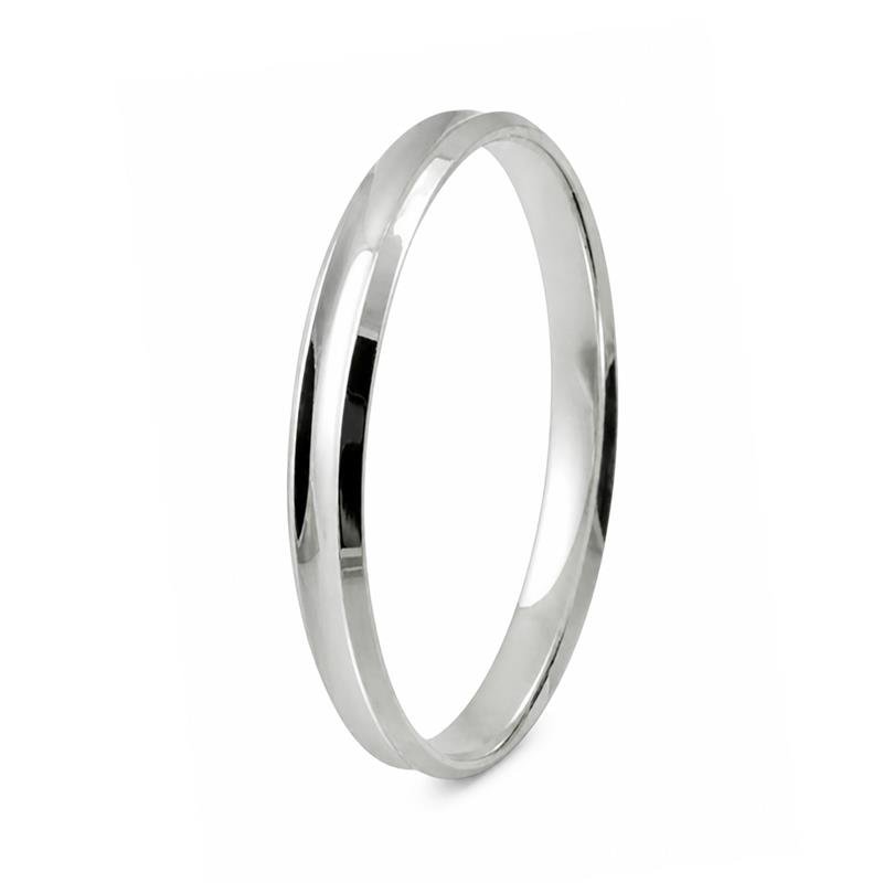 ALIANÇA DE PRATA 925 A 950 3,0MM RETA / CÔNCAVA CHANFRADA