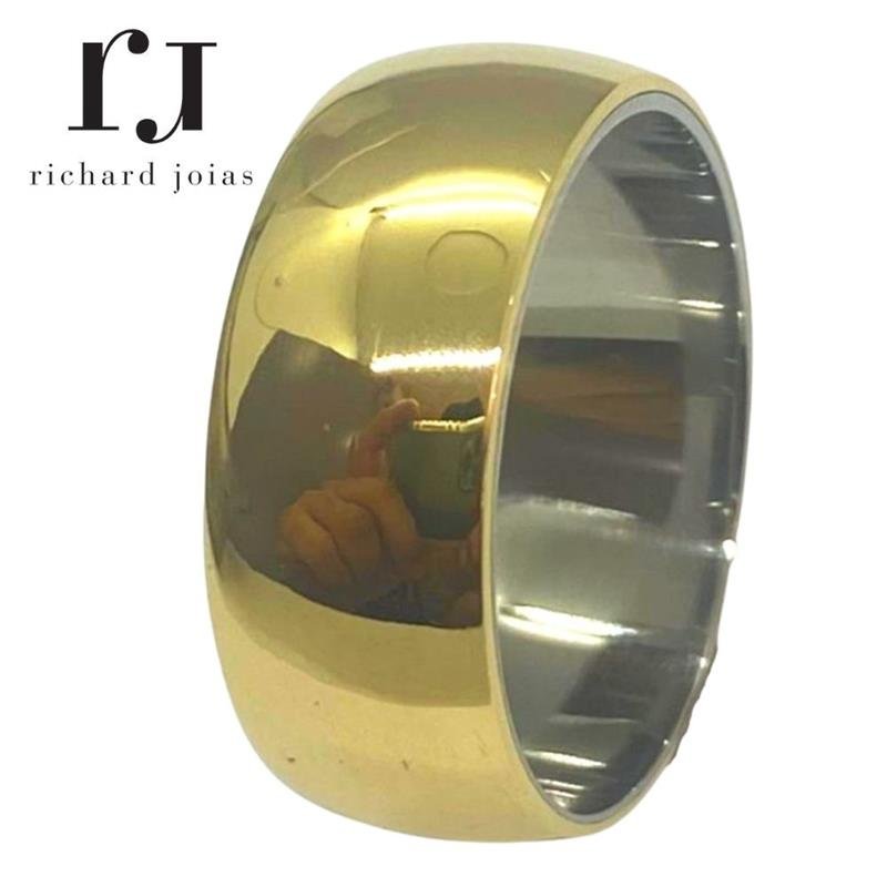 ALIANÇA DE MOEDA C/FORRO DE AÇO 8,0MM ANATÔMICA ABAULADA