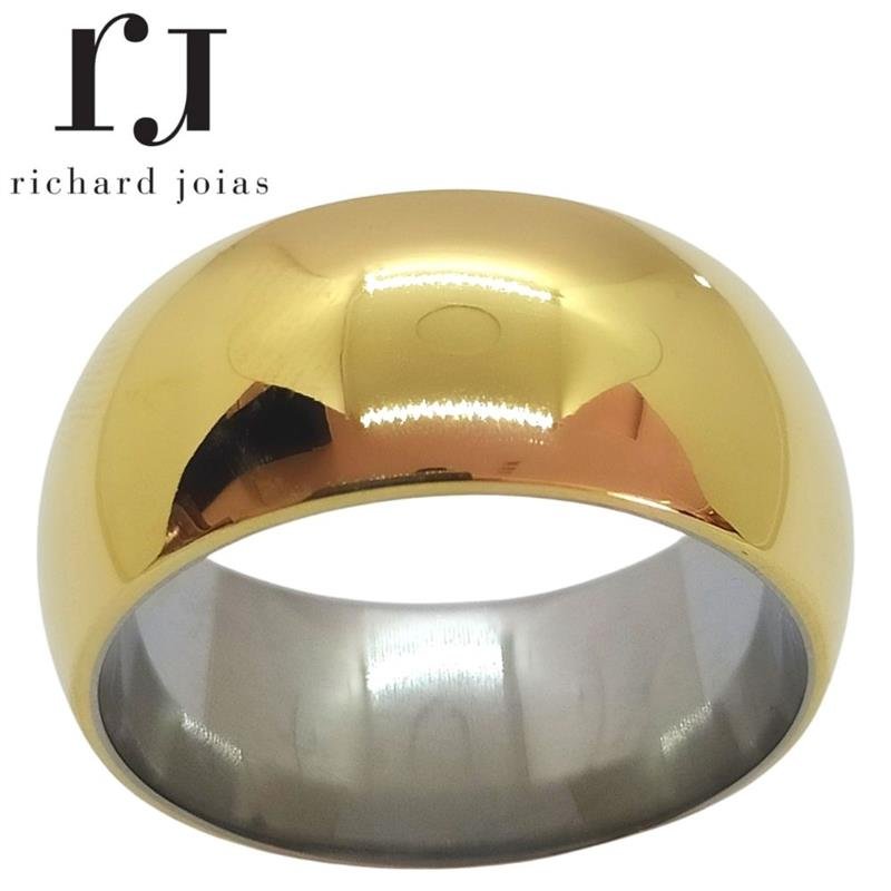 ALIANÇA DE MOEDA C/FORRO DE AÇO 10MM ANATÔMICA ABAULADA