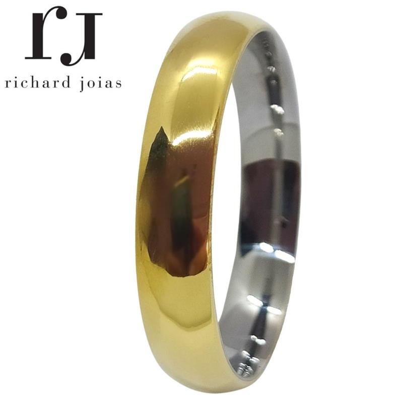 ALIANÇA DE MOEDA C/FORRO DE AÇO 5,0MM ANATÔMICA ABAULADA