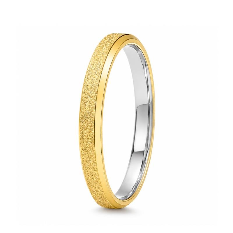 ALIANÇA DE MOEDA C/FORRO DE AÇO 3MM CHANFRADA DIAMANTADA SEMI ANATÔMICA