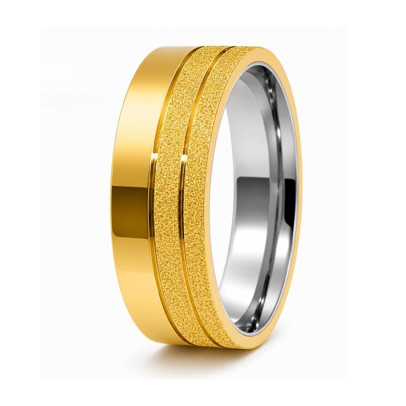 ALIANÇA DE MOEDA C/FORRO DE AÇO 8,0MM QUADRADA DIAMANTADA C/02 FRISO 0,50