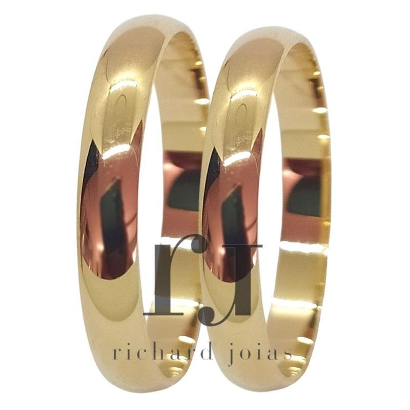 ALIANÇA DE OURO 10KL PESO 1,5 GRAMA LARGURA 3MM TRADICIONAL ABAULADA