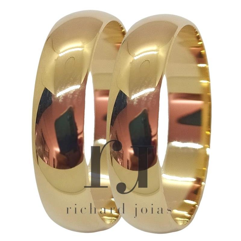 ALIANÇA DE OURO 10KL PESO 3,1 GRAMA LARGURA 5MM TRADICIONAL ABAULADA