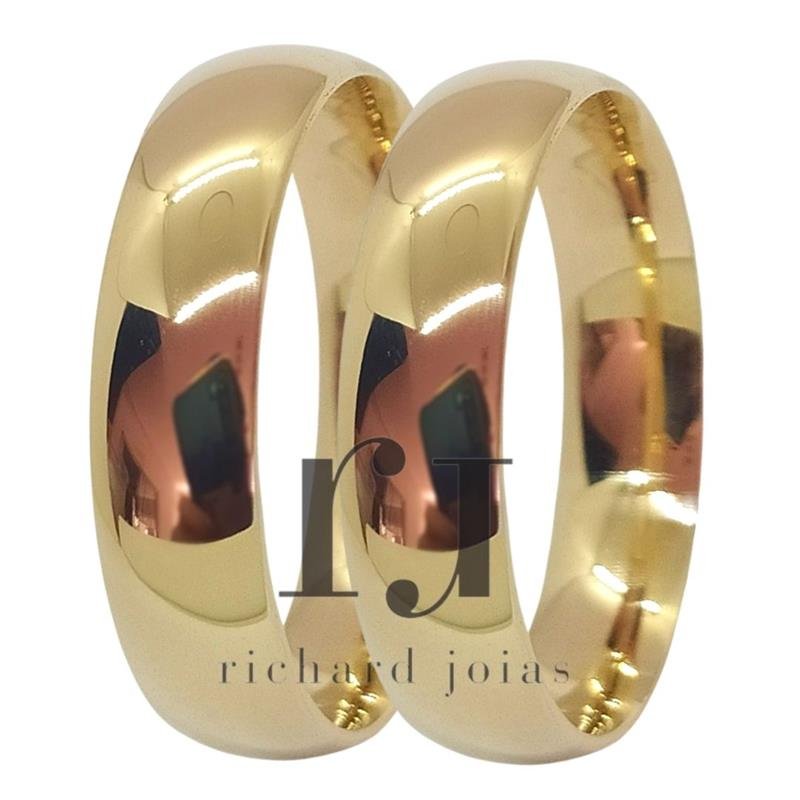 ALIANÇA DE OURO 10KL PESO 3,9 GRAMA LARGURA 5MM INTERNO *ANATÔMICA ABAULADA