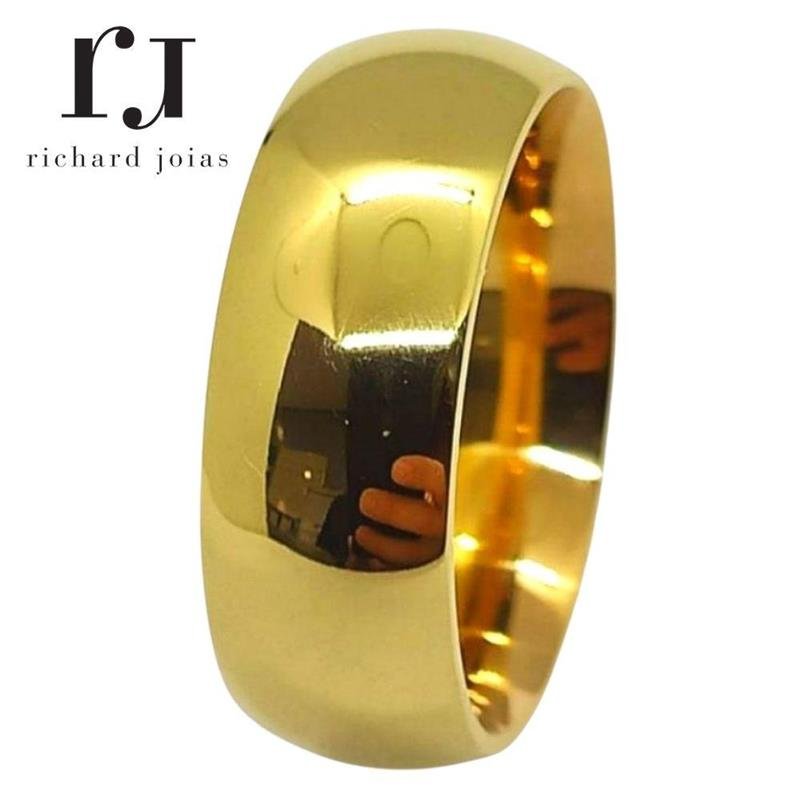 ALIANÇA DE MOEDA 8,0MM ANATÔMICA ABAULADA