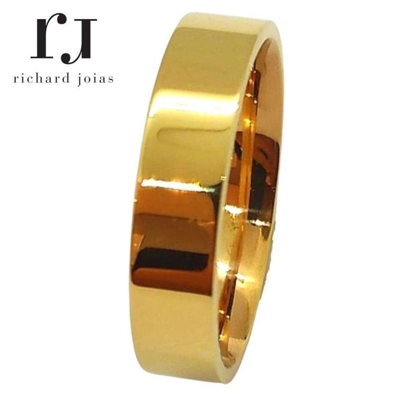 ALIANÇA DE MOEDA 5,0MM ANATÔMICA QUADRADA