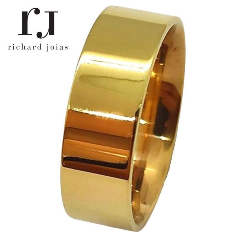 ALIANÇA DE MOEDA 7,0MM ANATÔMICA QUADRADA