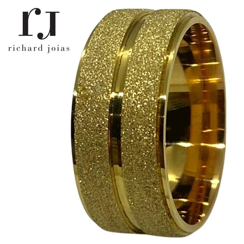 ALIANÇA DE MOEDA 9,0MM DIAMANTADA C/FRISO