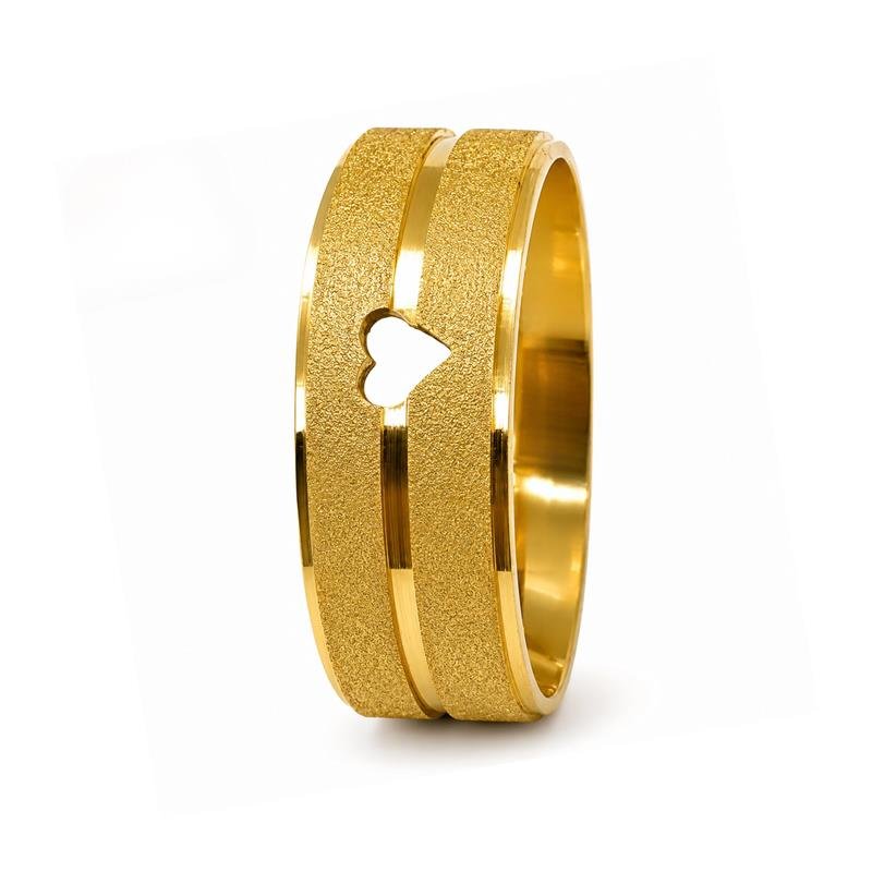 ALIANÇA DE MOEDA 8,0MM DIAMANTADA C/CORAÇÃO