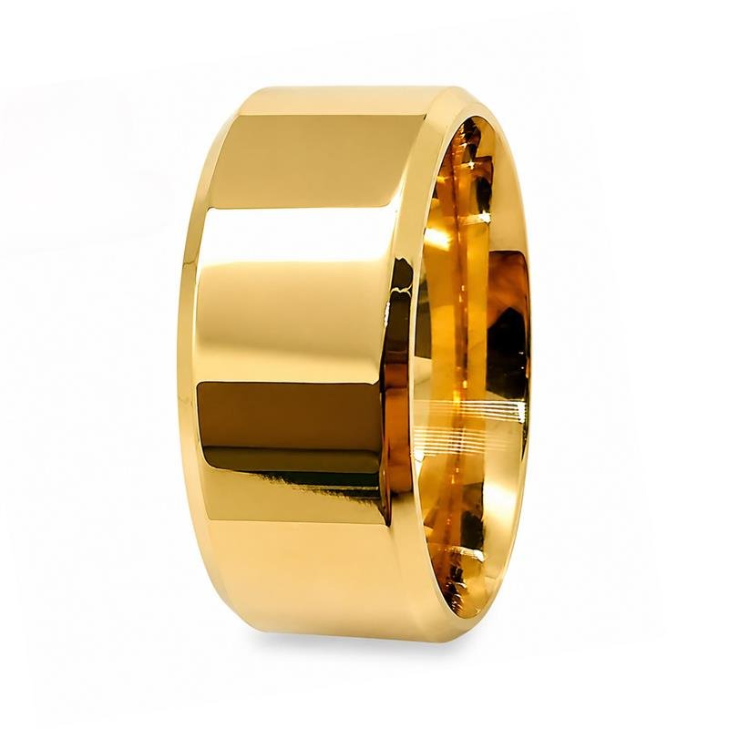 ALIANÇA DE MOEDA 10MM QUADRADA CHANFRADA