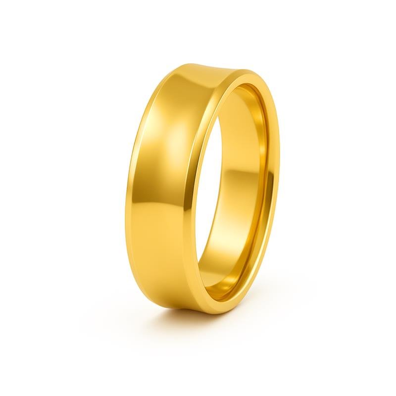 ALIANÇA DE MOEDA 6,0MM CONCAVA CHANFRADA