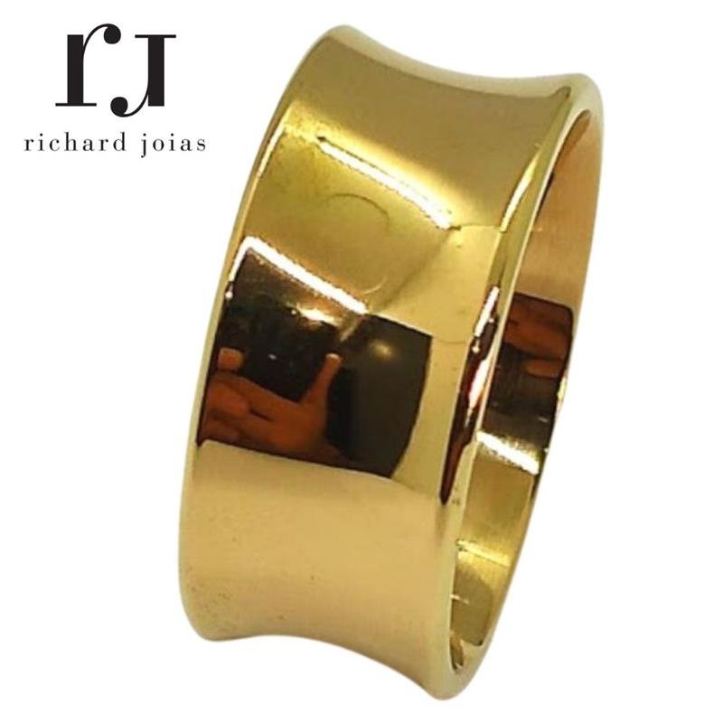 ALIANÇA DE MOEDA 10MM ANATÔMICA QUADRADA CÔNCAVA CHANFRADA