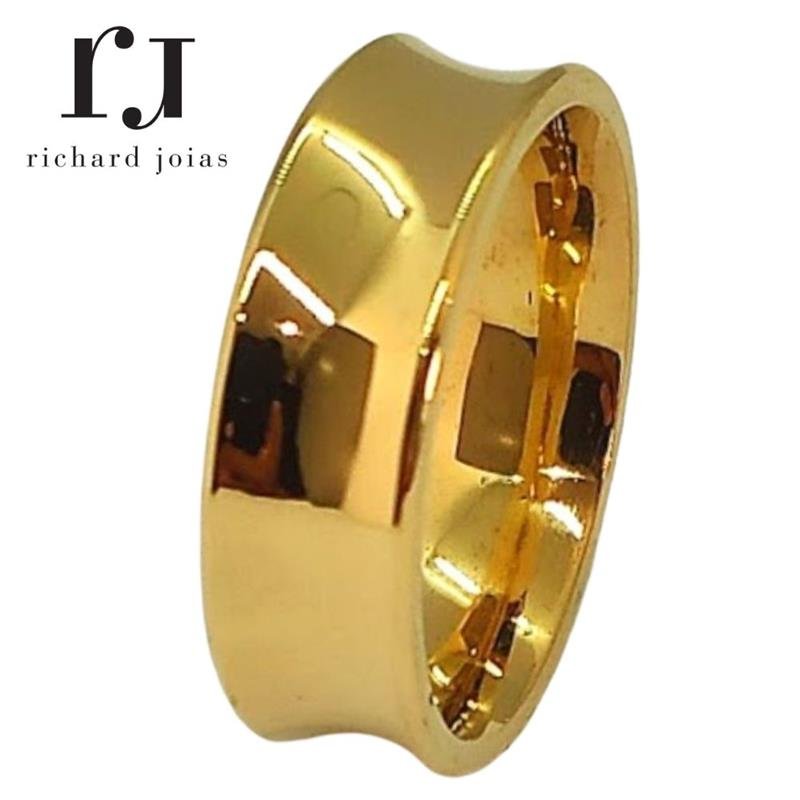 ALIANÇA DE MOEDA 7,0MM ANATÔMICA CONCAVA CHANFRADA