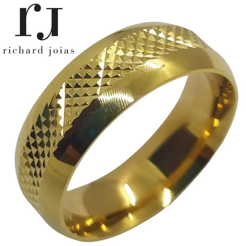 ALIANÇA DE MOEDA 7,0MM ANATÔMICA ABAULADA TRABALHADA