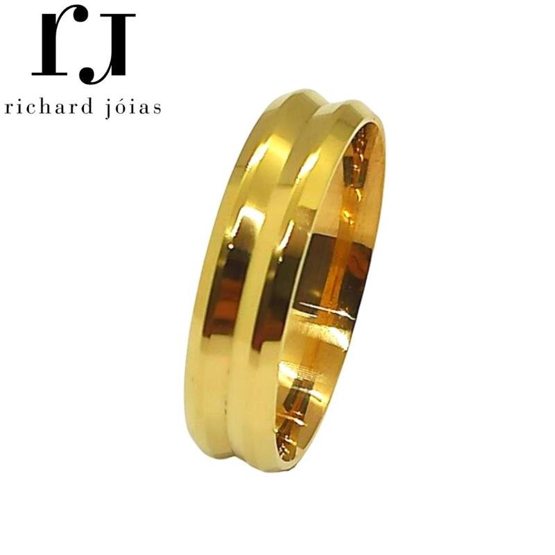 ALIANÇA DE MOEDA 6,0MM ANATÔMICA CONCAVA CHANFRADA