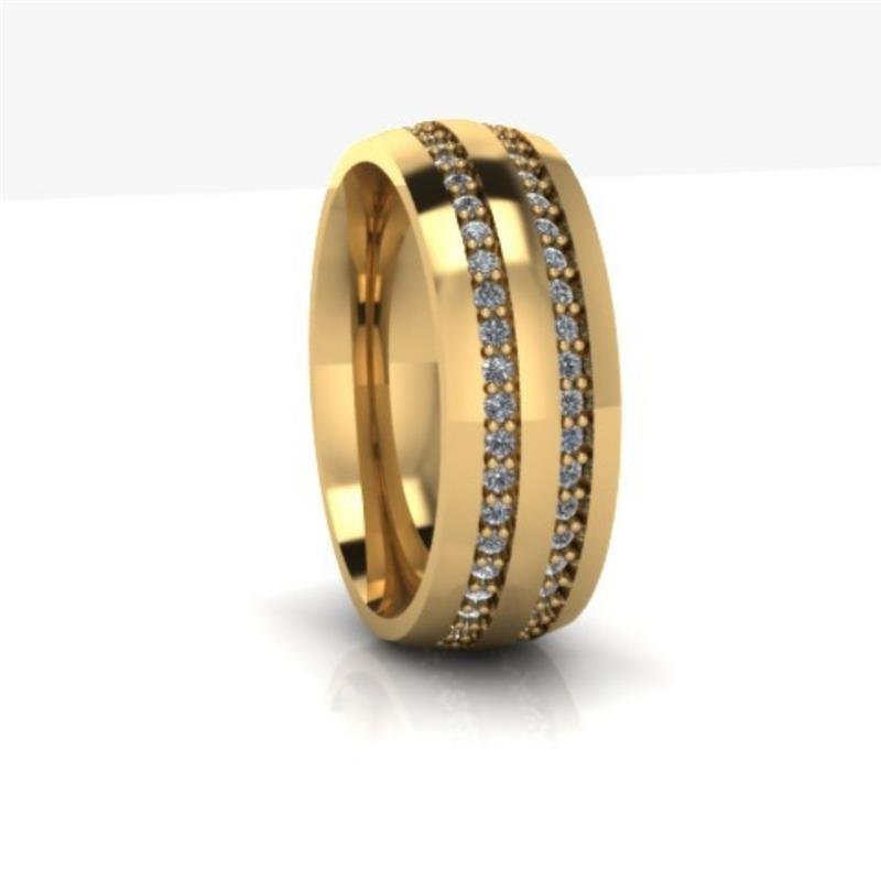 ALIANÇA DE MOEDA 7,0MM ANATÔMICA ABAULADA C/88 PEDRAS