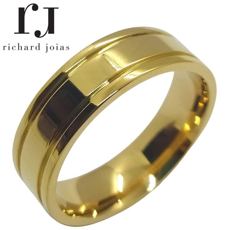 ALIANÇA DE MOEDA 6,0MM QUADRADA C/02 FRISO 0,50