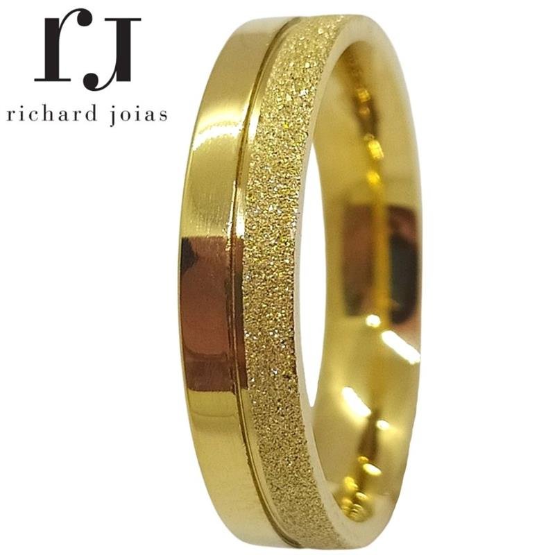 ALIANÇA DE MOEDA 4,0MM QUADRADA DIAMANTADA C/01 FRISO 0,50