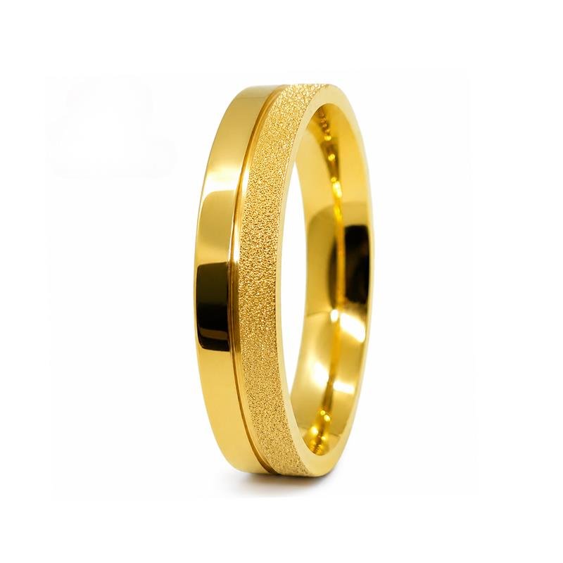 ALIANÇA DE MOEDA 4,0MM QUADRADA DIAMANTADA C/01 FRISO 0,50