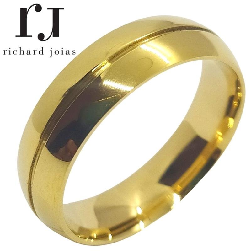 ALIANÇA DE MOEDA 6,0MM ANATÔMICA ABAULADA C/01 FRISO 0,50