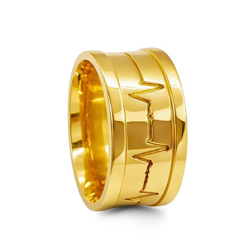 ALIANÇA DE MOEDA 10MM QUADRADA C/ BATIMENTO