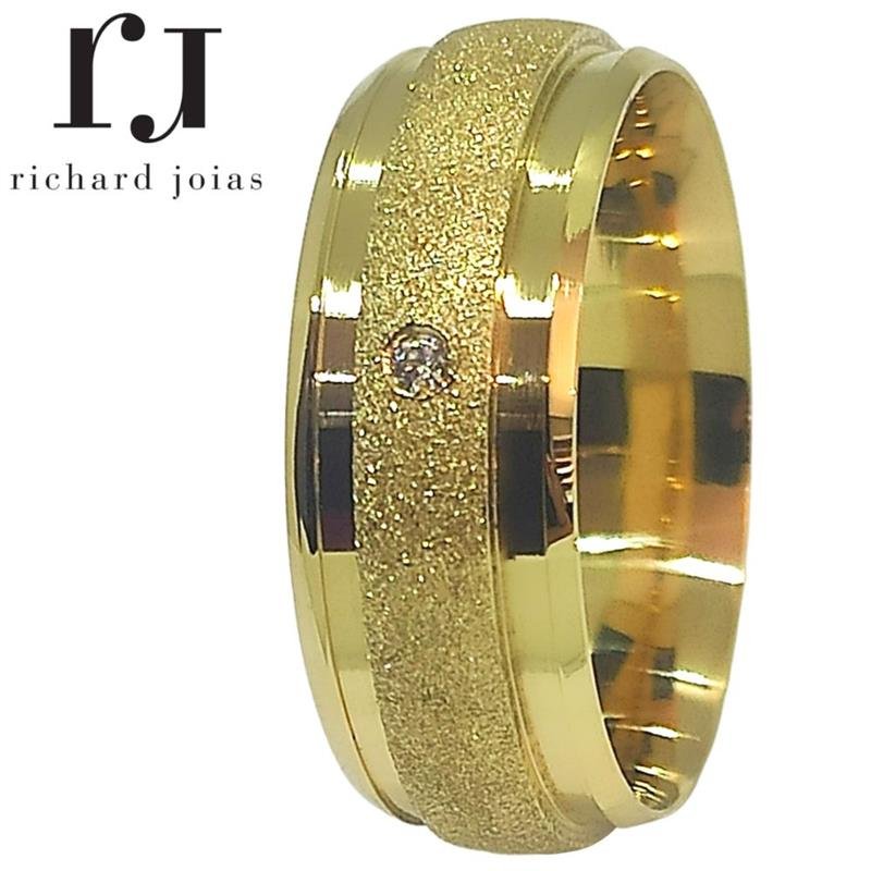 ALIANÇA DE MOEDA 8,0MM *ANATÔMICA ABAULADA CANALETA DIAMATADA