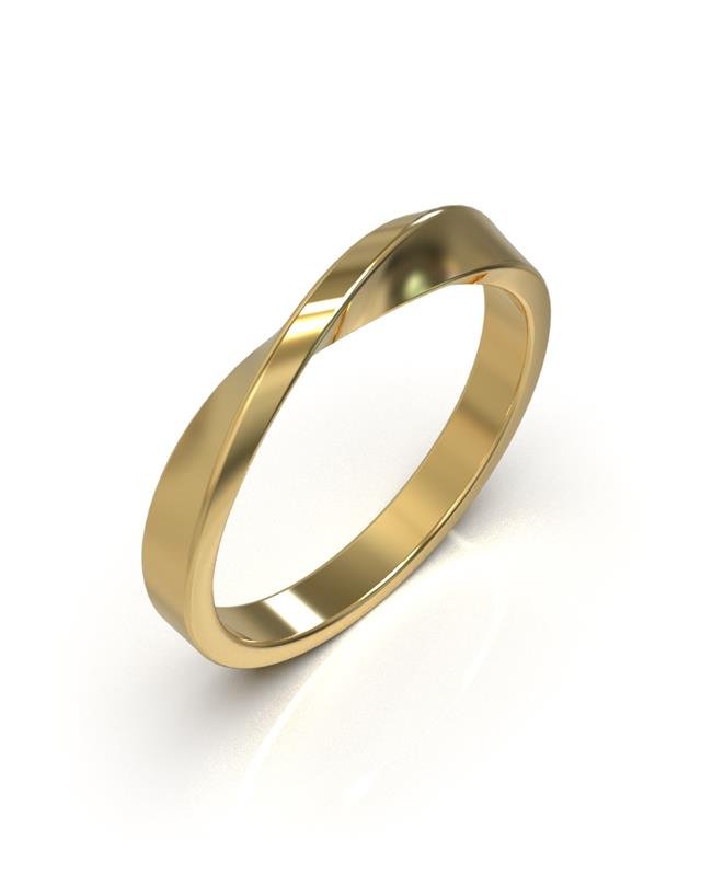 ALIANÇA DE MOEDA 3,0MM QUADRADA C/ DETALHE TORCIDO