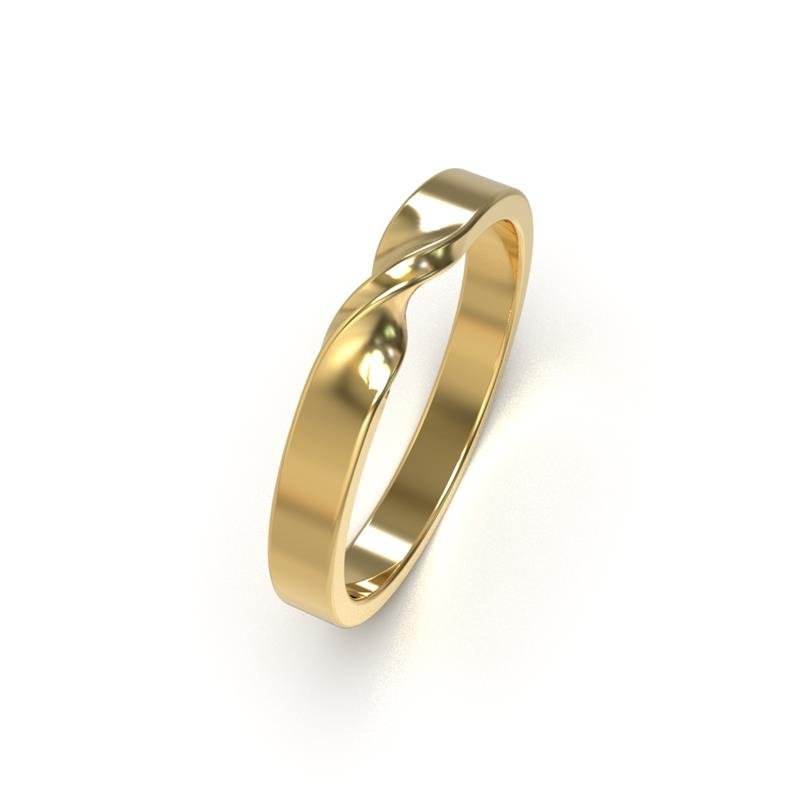 ALIANÇA DE MOEDA 3,0MM QUADRADA INTERNO RETO TORCIDA