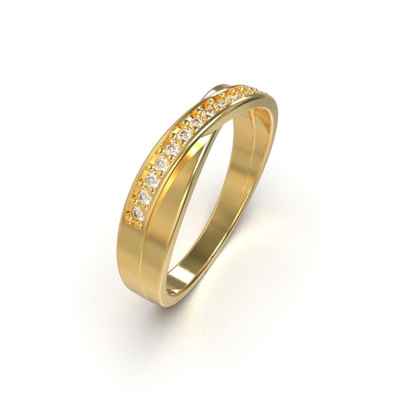 ALIANÇA DE MOEDA 3,0MM INTERNO RETO QUADRADA TRANÇADA C/14 PEDRAS