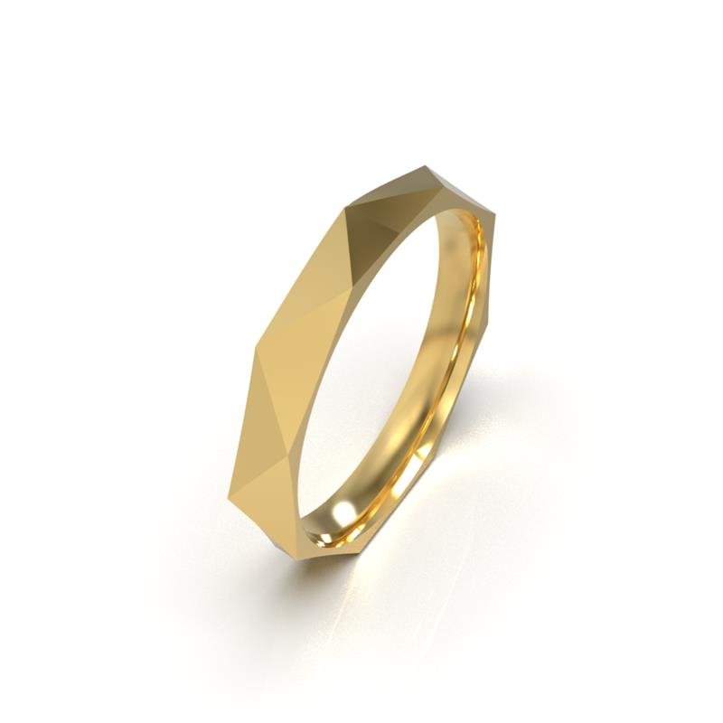 ALIANÇA DE MOEDA 3,0MM ABAULADA SEMI ANATÔMICA TRIANGULAR