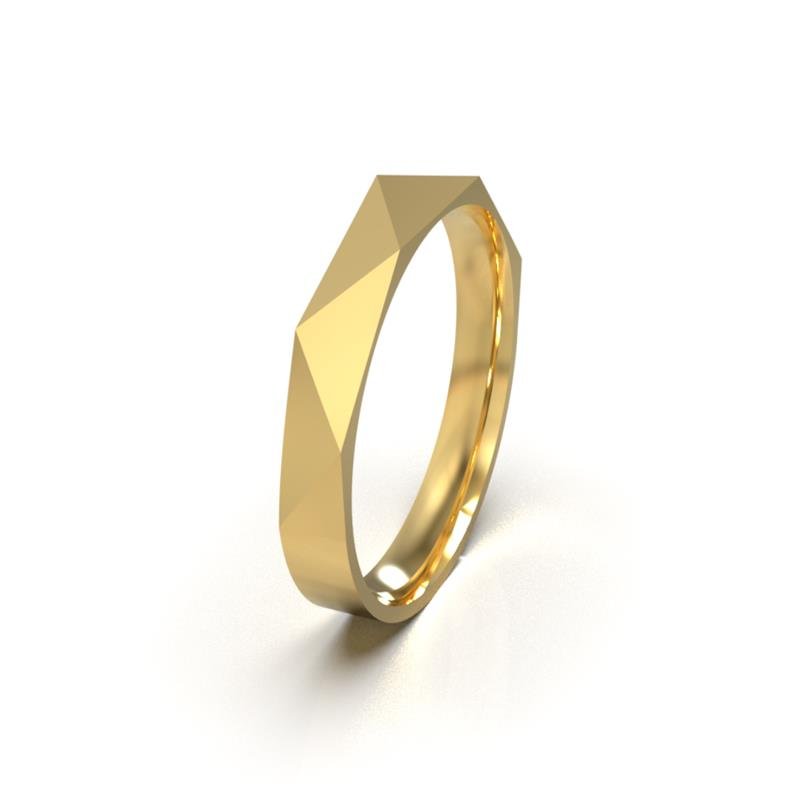 ALIANÇA DE MOEDA 3,0MM ABAULADA SEMI ANATÔMICA METADE TRIANGULAR