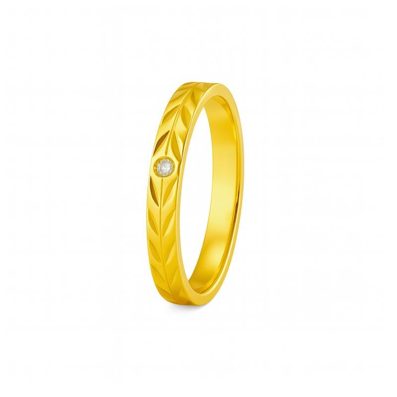 ALIANÇA DE MOEDA TRABALHADA 3,0MM C/ PEDRA