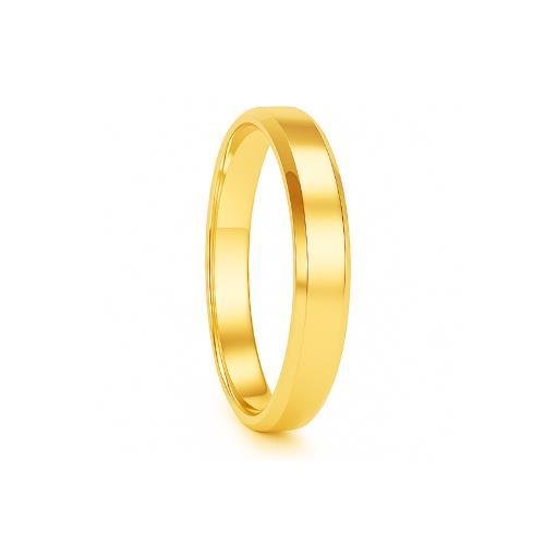 ALIANÇA DE MOEDA 3,0MM SEMI ANATÔMICA CHANFRADA