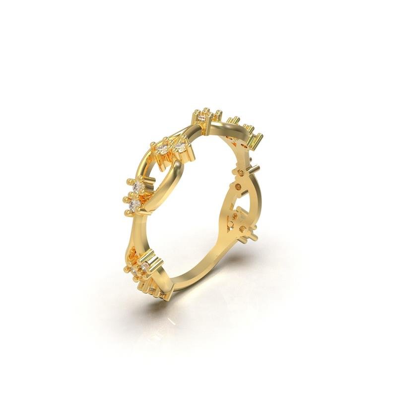 ALIANÇA DE MOEDA COROA DE ESPINHOS C/18 PEDRAS DE 1,50MM