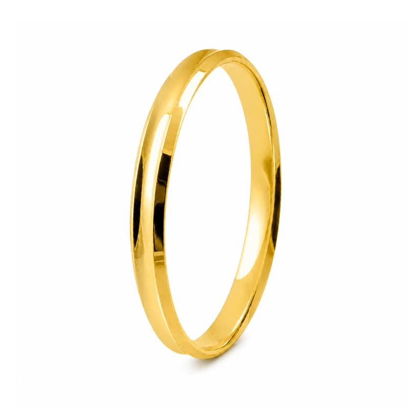 ALIANÇA DE MOEDA 3,0MM RETA / CÔNCAVA CHANFRADA