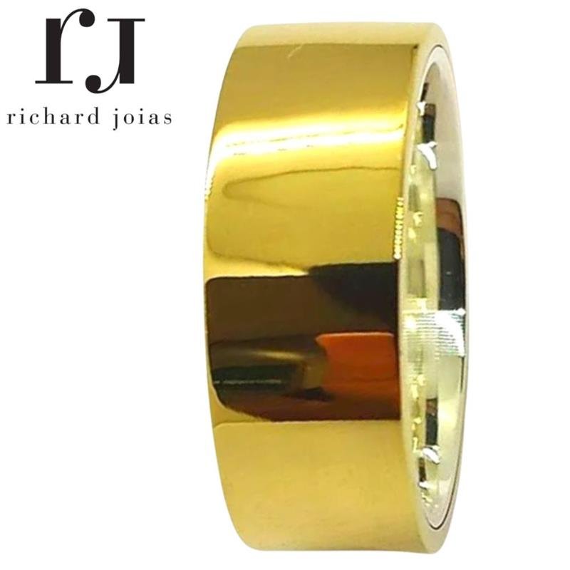 ALIANÇA DE MOEDA C/FORRO DE PRATA 9,0MM ANATÔMICA QUADRADA