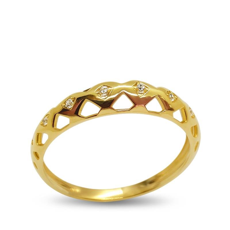 ANEL DE OURO 18KL APARADOR DE ALIANÇA C/ PEDRAS PESO MÉDIO 2,1 GR