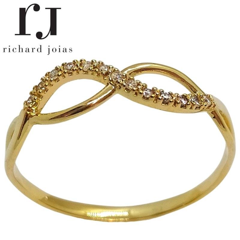 ANEL DE OURO 18KL C/ PEDRAS PESO MÉDIO 1,8 GR