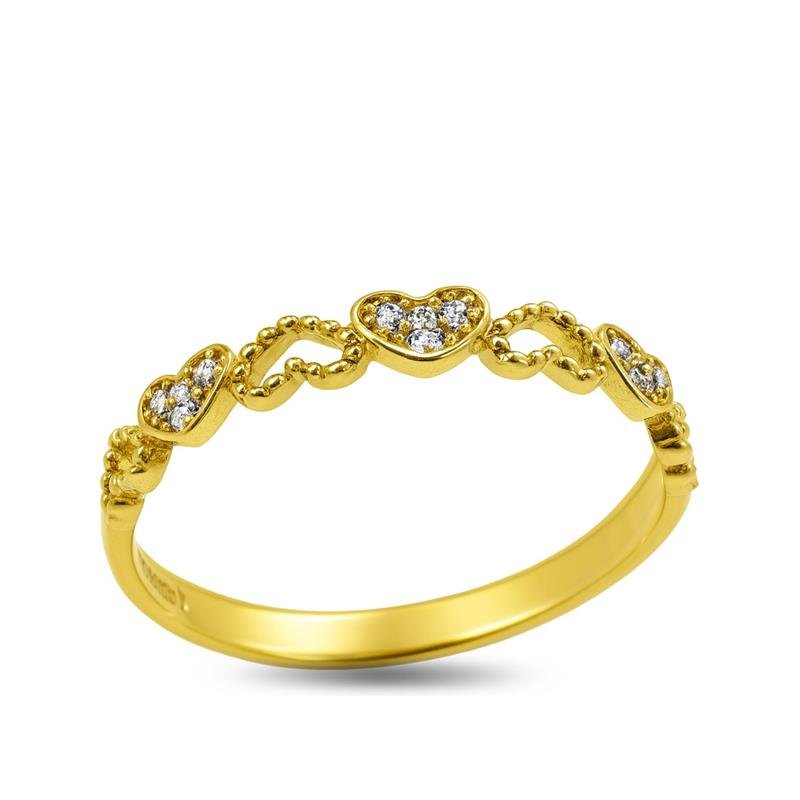 ANEL DE OURO 18KL CORAÇÃO PESO MÉDIO 1,6 GR