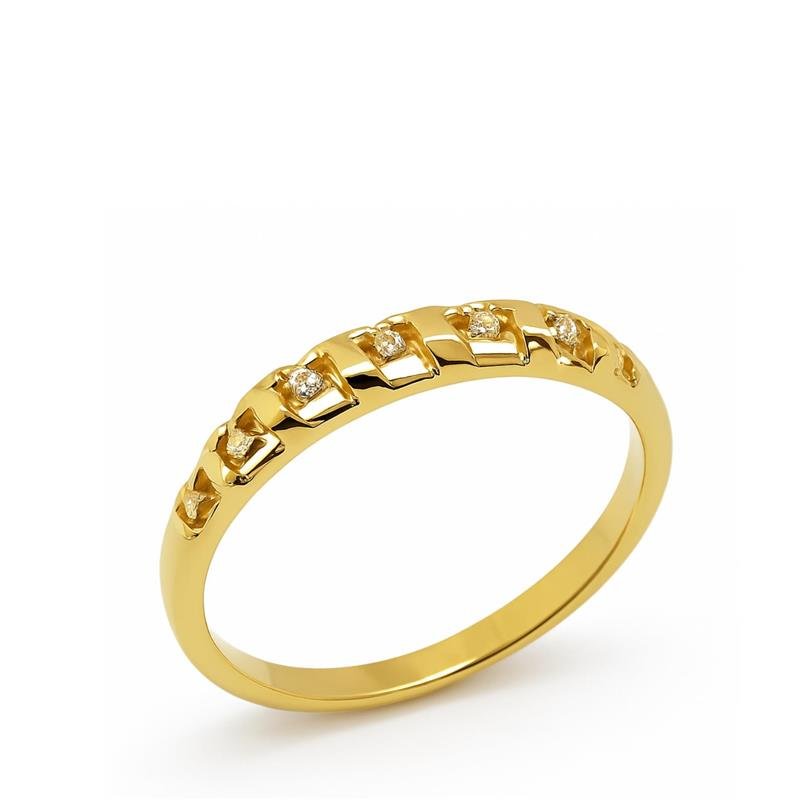 ANEL DE OURO 18KL APARADOR DE ALIANÇAS C/ PEDRAS PESO MÉDIO 1,6 GR