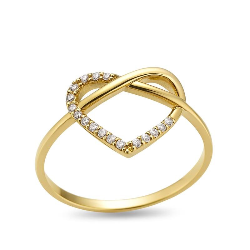 ANEL DE OURO 18KL CORAÇÃO PESO MÉDIO 3,0 GR