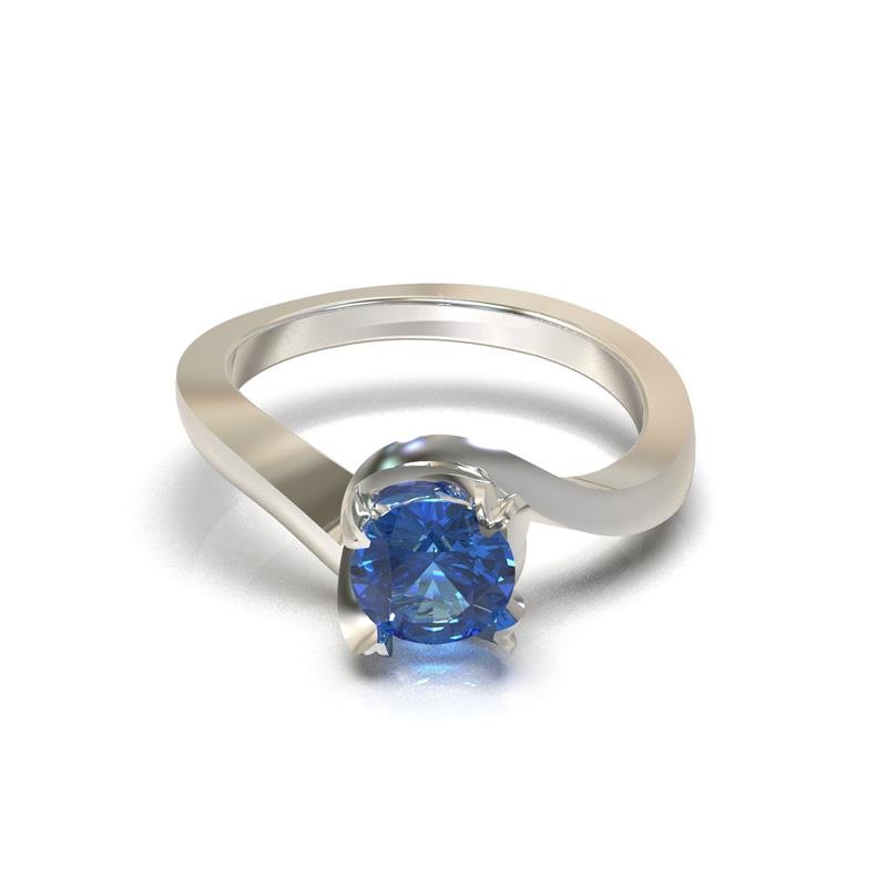 ANEL DE PRATA SOLITÁRIO DE PEDRA CENTRAL 6,0MM