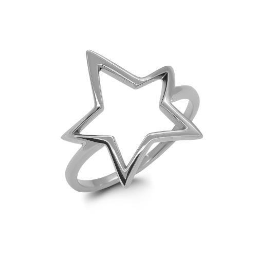 ANEL DE PRATA ESTRELA VAZADA