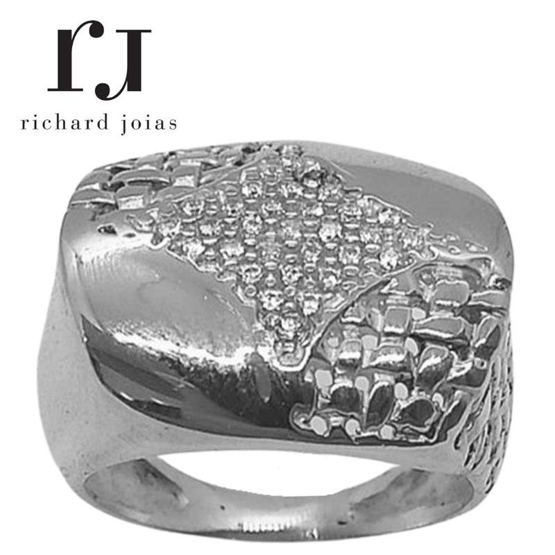 ANEL DE PRATA TELA C/28 PEDRAS