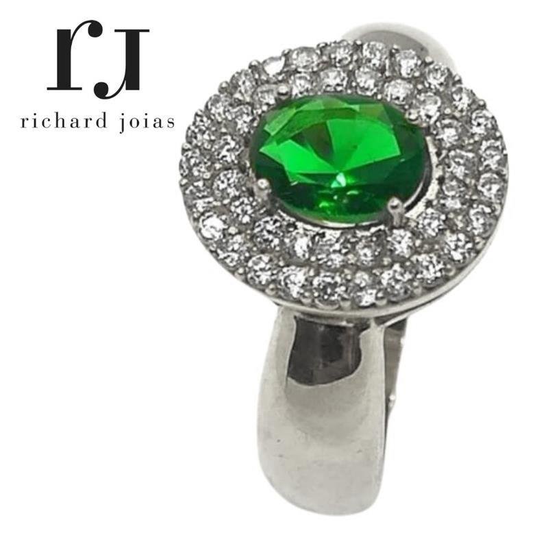 ANEL DE PRATA CHUVEIRO MUDA COR DA PEDRA CENTRAL