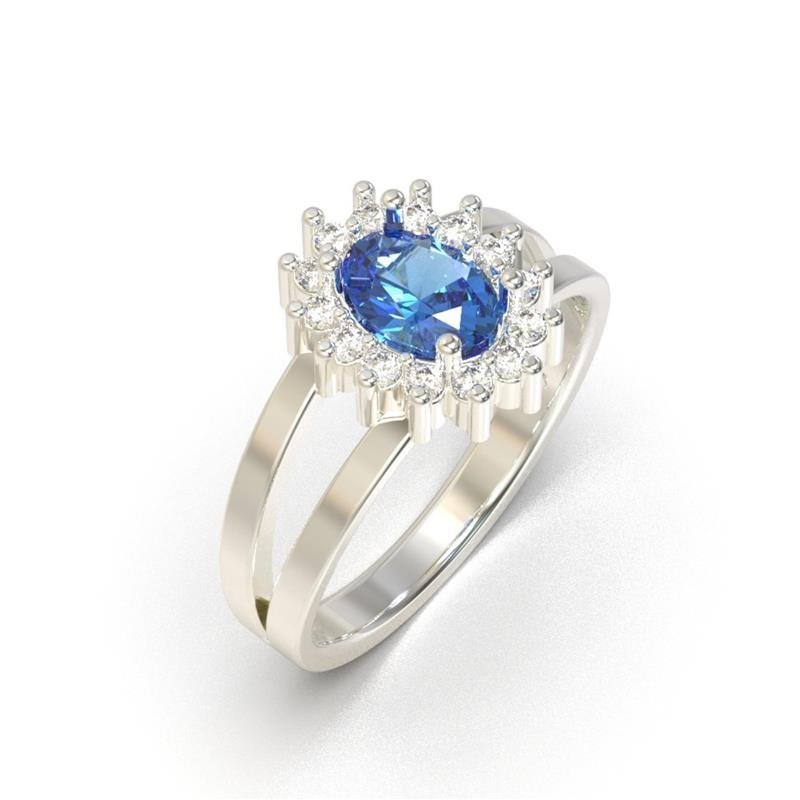ANEL DE PRATA 925 A 950 DE PEDRA CENTRAL OVAL 5X7