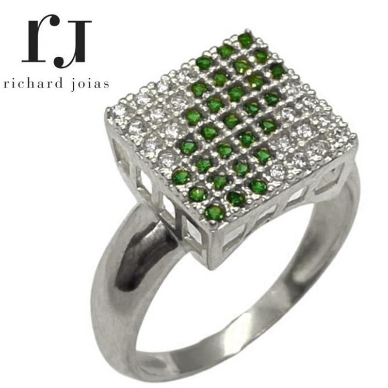 ANEL DE PRATA CHUVEIRO MUDA COR DAS PEDRAS DO CENTRO